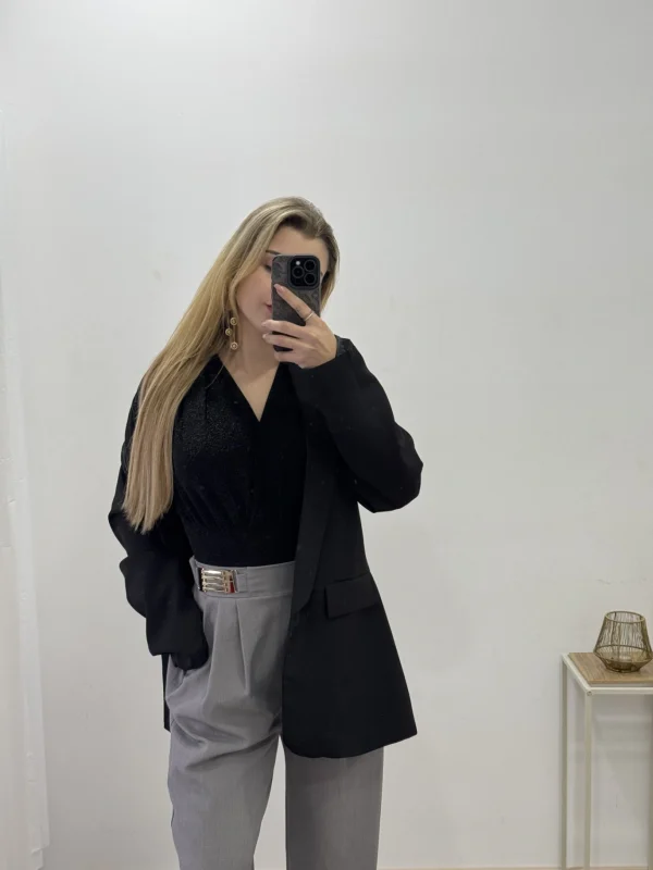 Calça alfaiataria cinza